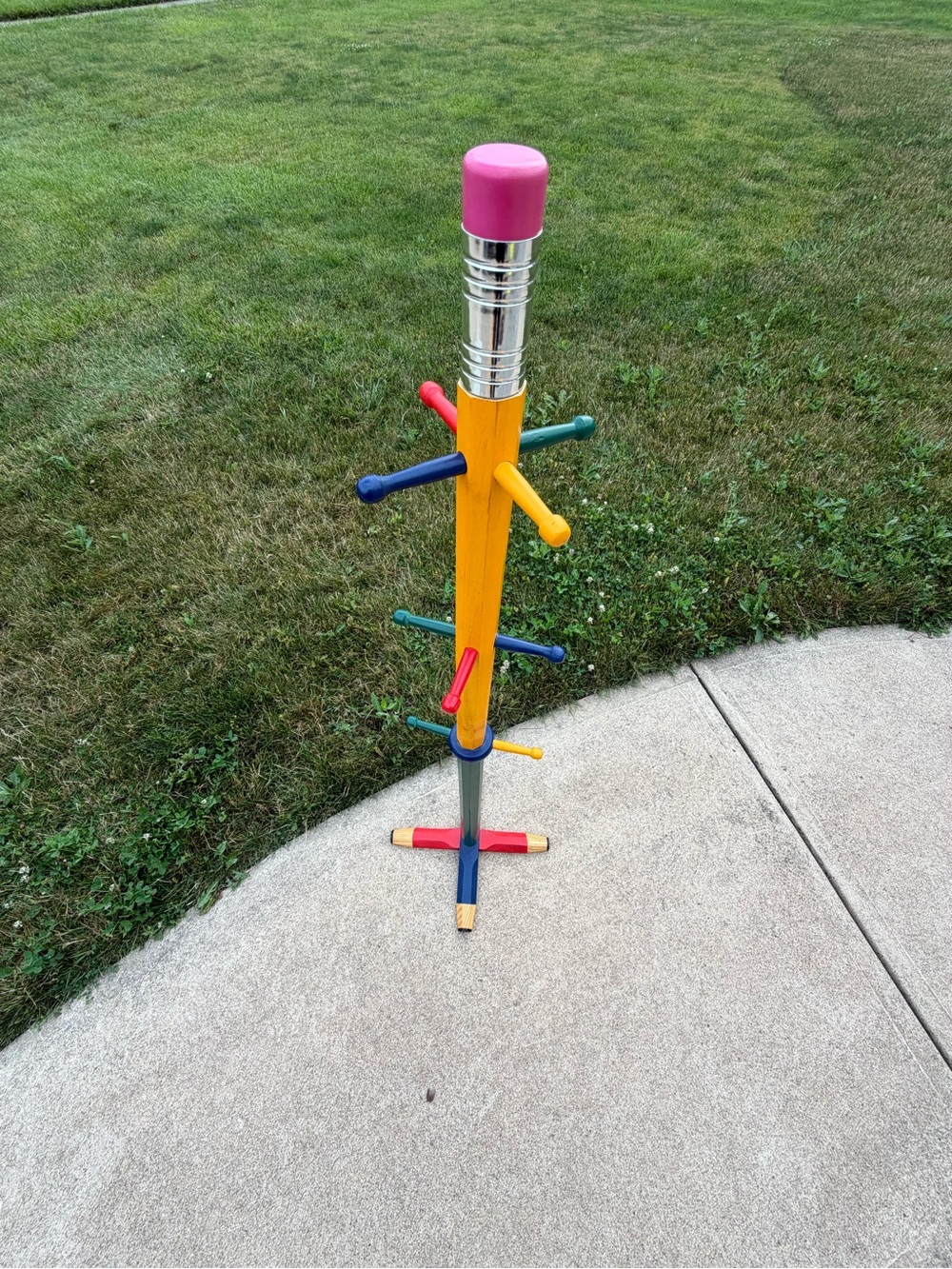 Rare 1980s Pierre Sala Art Deco Pencil Memphis Style Coat Rack . Colorful